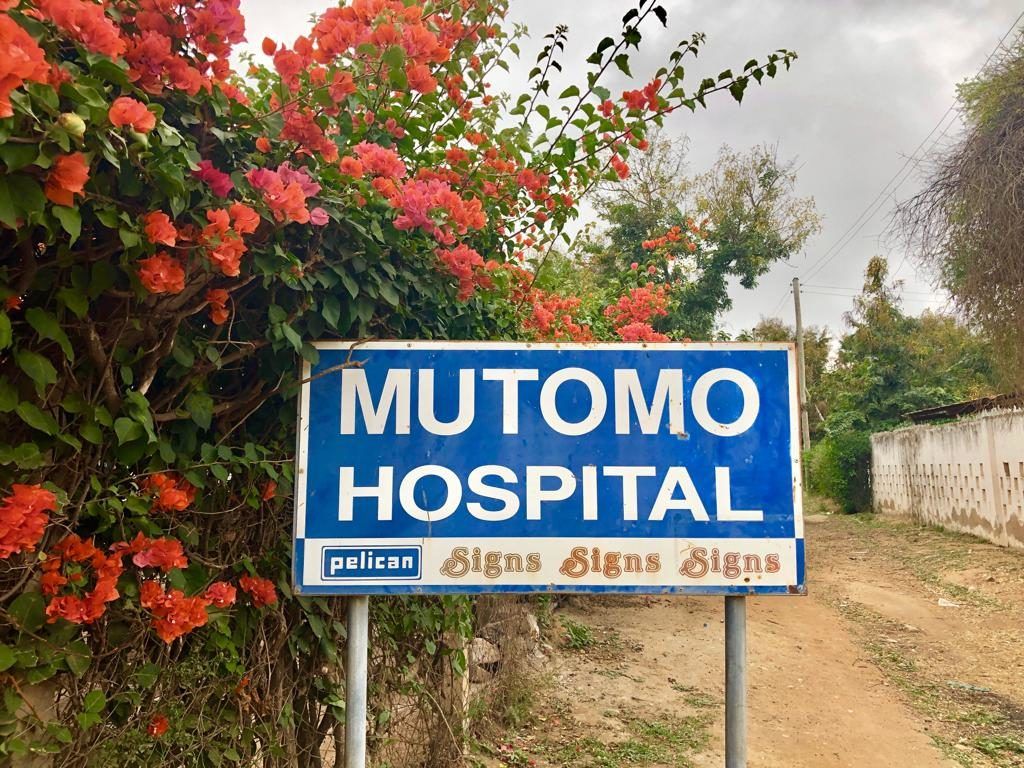 Photo of the Mutomo Mission Hospital sign taken by volunteer, Samantha Hodge