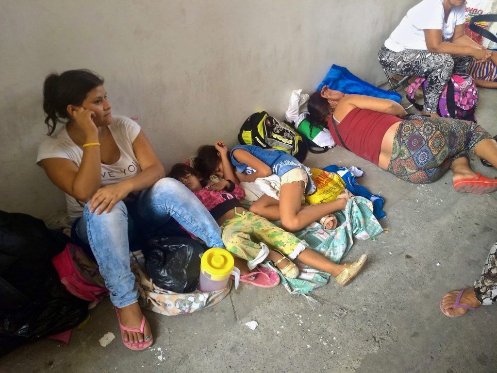 Venezuelan refugees on the streets