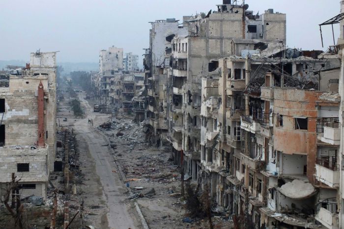 syrian city of homs in ruins