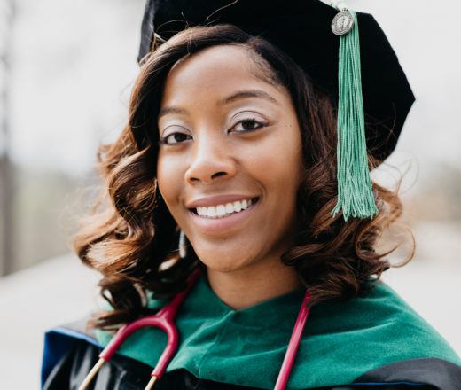 Ericka – CMMB Volunteer (2) Ericka wearing her graduation robes