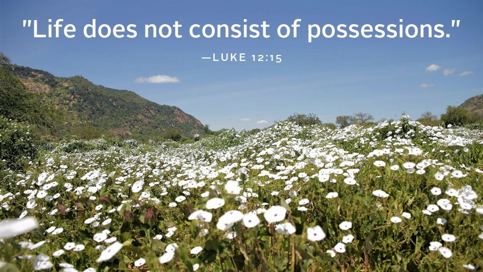 gospel quote life does not consist of possessions