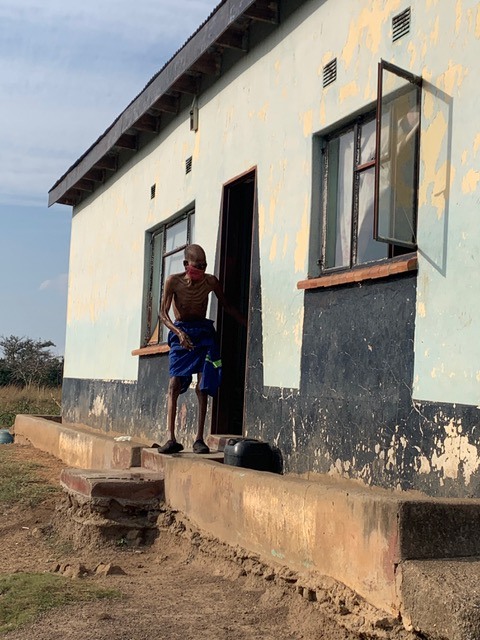 A man wears a mask in Swaziland to prevent the spread of COVID-19