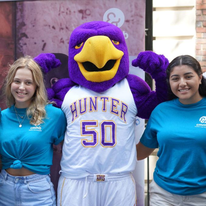 Hunter College Students with Mascot in September 2019