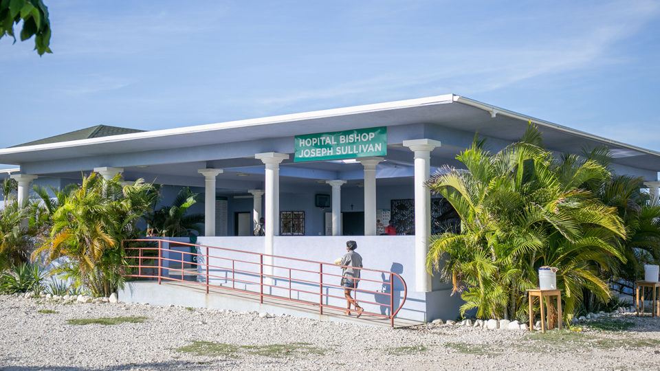 Bishop Jospeh Sullivan Center for Health hospital in southeast Haiti in July 2020. It is the main hospital that can offer skilled pregnancy and delivery care.