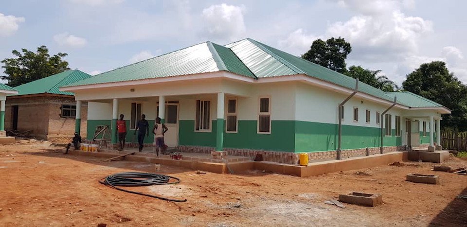 A completed building at the site of the st. therese hospital expansion in 2019