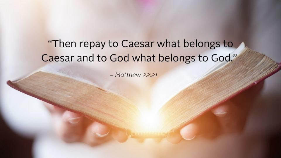 image with bible text from weekly reflection matthew 22