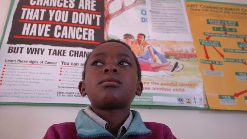 A boy at a health clinic in Kenya in March 2005.