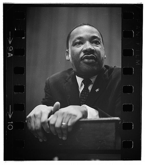 Rev. Dr. Martin Luther King Jr. at press conference in 1964.