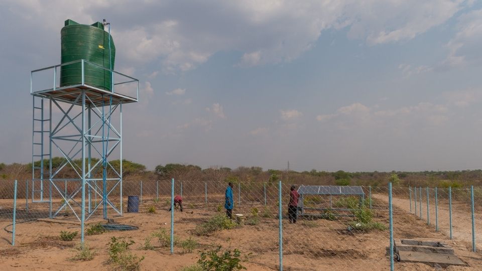 Water tank installation in Mwandi, Zambia