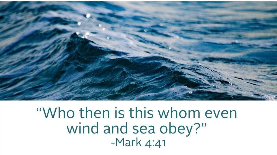 sea image with bible quote