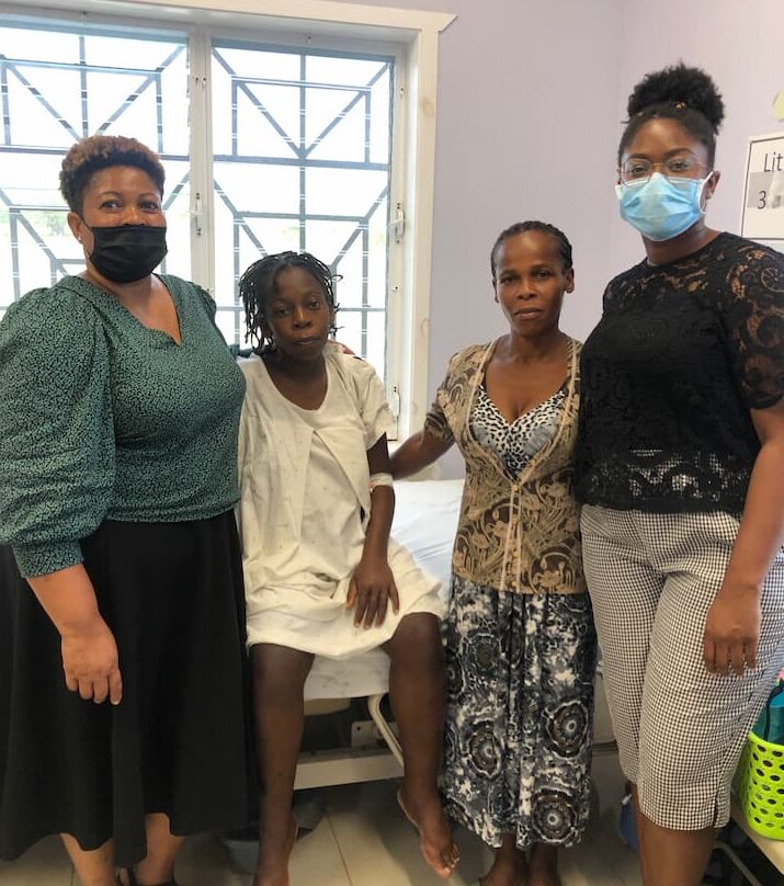 stephanie and her mother at hospital with patient and parent