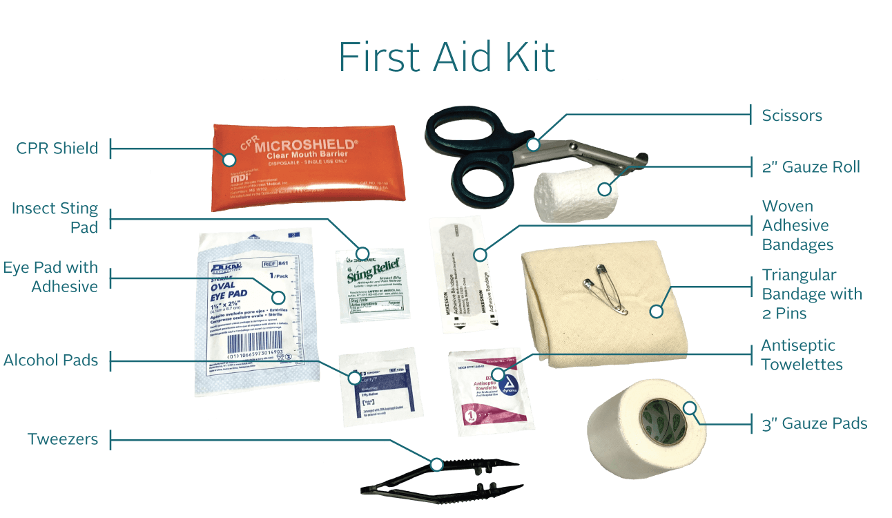 A diagram of a First Aid Kit.