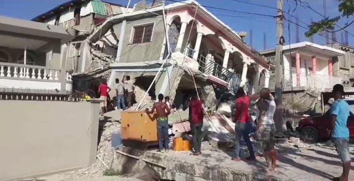 A building destroyed in Haiti by the 7.2 magnitude earthquake in August 2021.