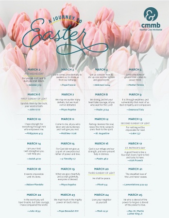 Lenten Calendar 2022 2022 Lent Calendar ⁠— A Journey To Easter | Cmmb Blog