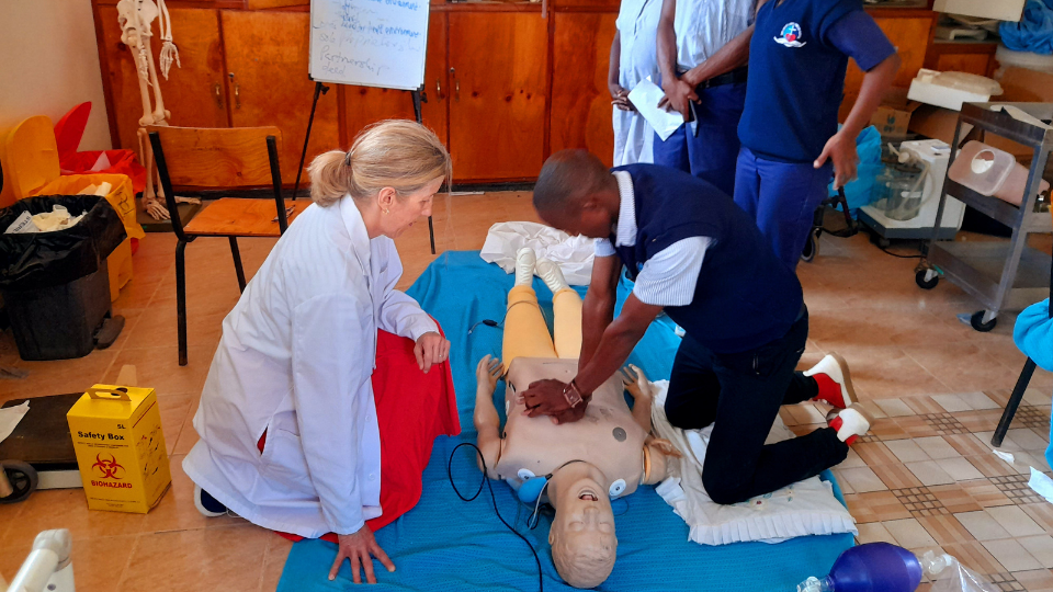 Susan S training future healthcare workers in Kenya