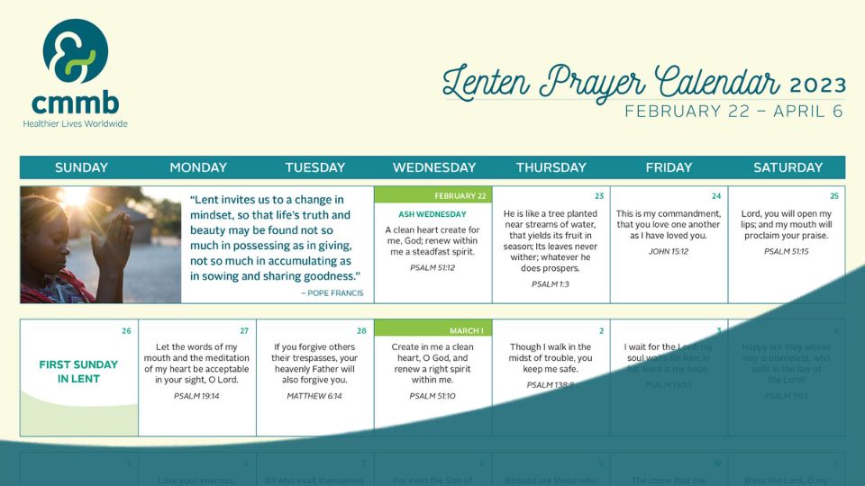 Download your FREE 2023 Lent Calendar CMMB Blog