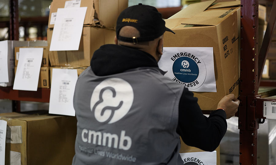 CMMB medical donations being prepared to ship. CMMB supports partners responding to emergencies around the world, including in Gaza.