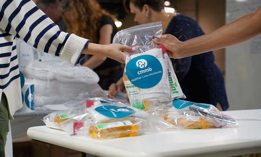 CMMB staff pack supplies for hurricane relief kits. Join us with prayers for those impacted by recent hurricanes.