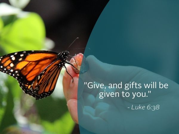 Weekly Reflection Image featuring quote from the bible. Our Gospel challenges us to lead with love.