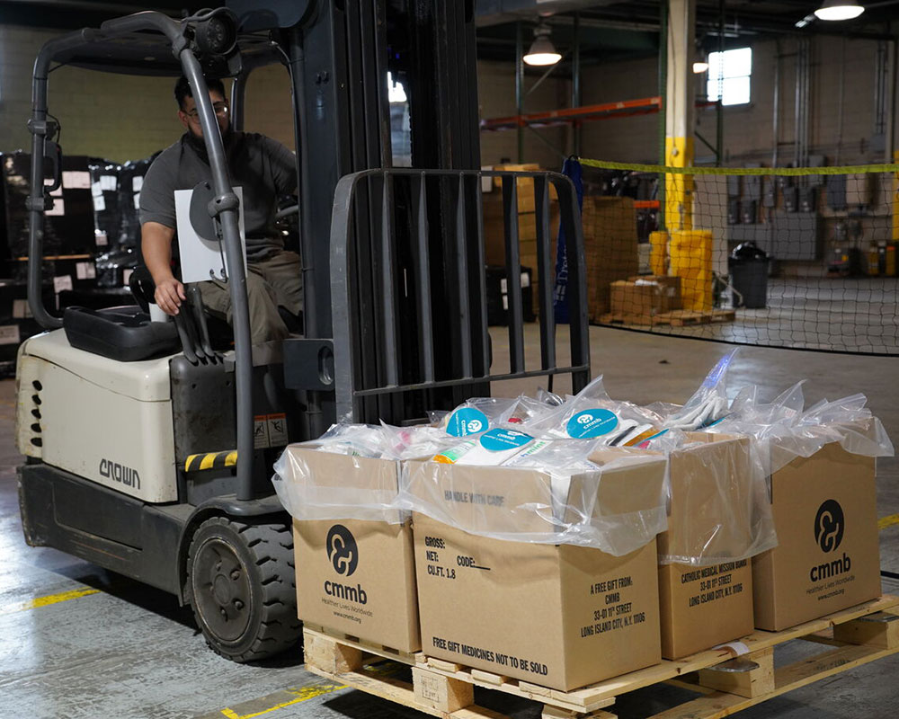 Emergency-Kits-2024 Hygiene kits packed and ready for shipment.