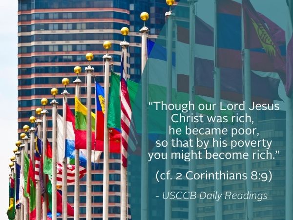 Weekly Reflection featuring a quote from the Gospel.