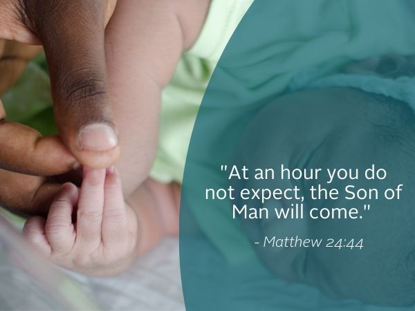 Weekly reflection image featuring quote from the bible. Today we begin Advent.