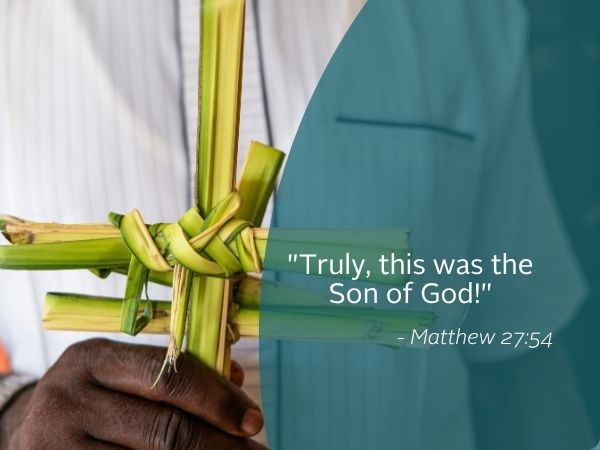 Weekly Reflection image featuring quote from the bible. Today we reflect on Palm Sunday.