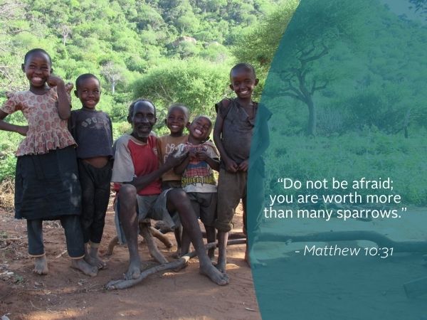 Graphic featuring quote from the Gospel.