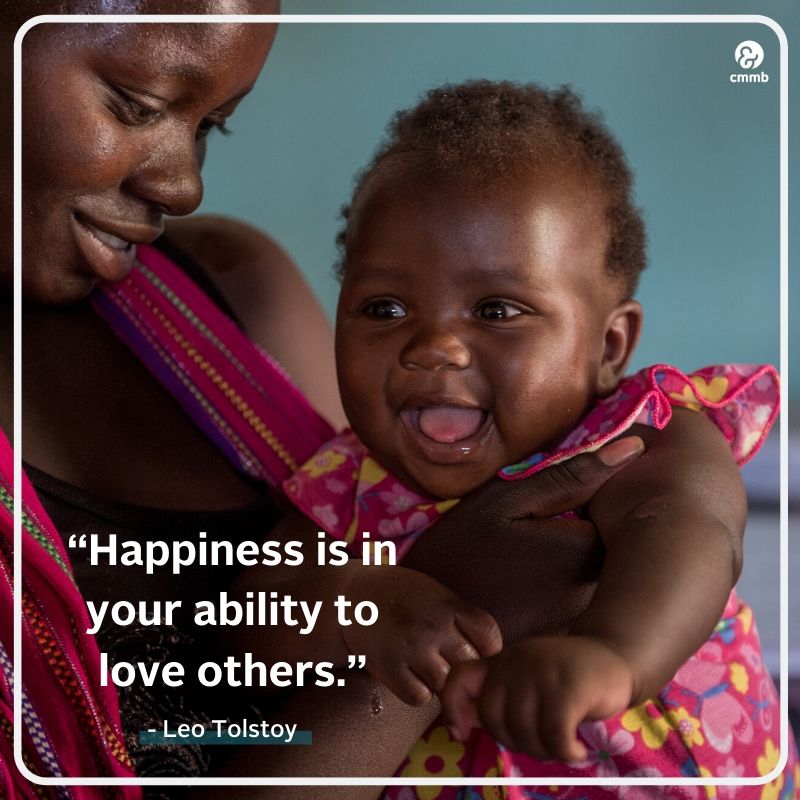 Happiness is in your ability to love others. 